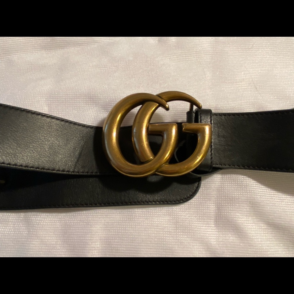 Gucci Black Wide Leather Belt